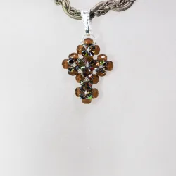 Pendant 30cm - Ciara-Khaki Braid - Pendant 30cm - Laiton argenté